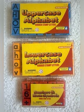 Educational Insights Rubber Stamp Letters & Numbers Set Lowercase & Uppercase